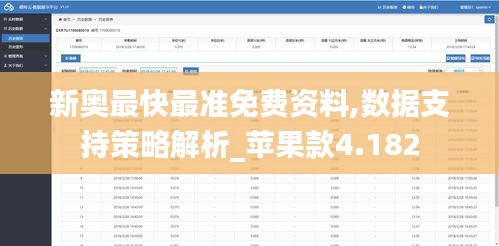 新奥最快最准免费资料,数据支持策略解析_苹果款4.182