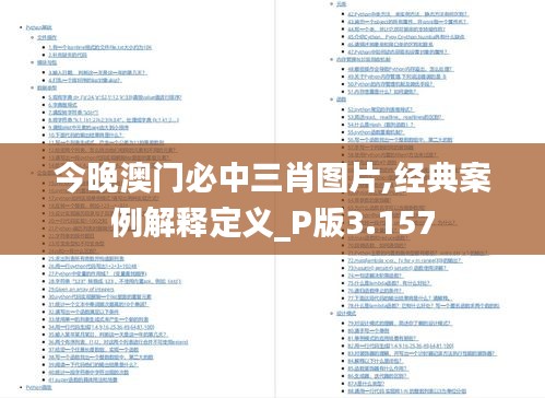 今晚澳门必中三肖图片,经典案例解释定义_P版3.157