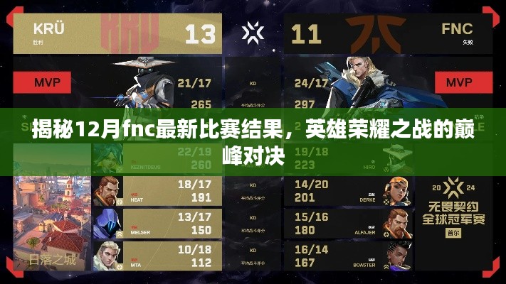 揭秘，英雄荣耀之战巅峰对决——最新fnc 12月比赛结果揭晓