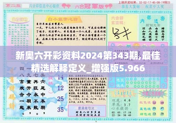 新奥六开彩资料2024第343期,最佳精选解释定义_增强版5.966