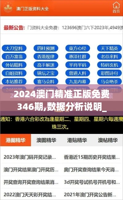 2024澳门精准正版免费346期,数据分析说明_R版8.314