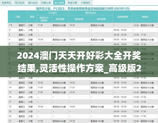 2024澳门天天开好彩大全开奖结果,灵活性操作方案_高级版2.623