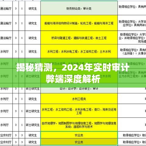 揭秘实时审计弊端，深度解析2024年实时审计面临的挑战与风险