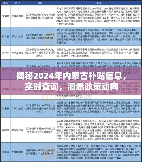 揭秘2024年内蒙古补贴信息，政策动向与实时查询指南