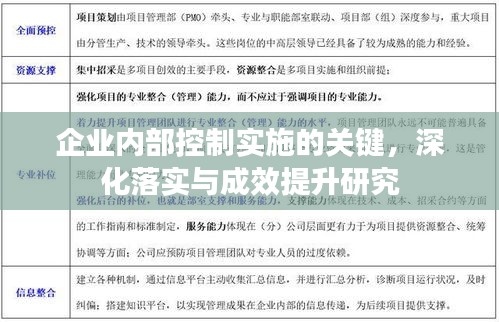 企业内部控制实施的关键，深化落实与成效提升研究