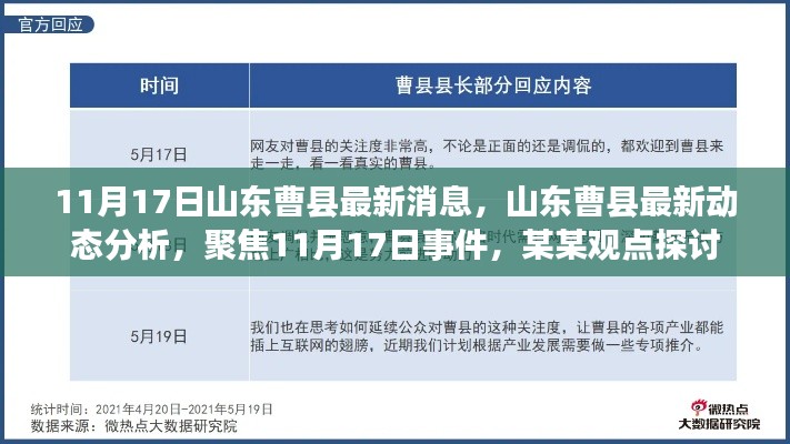 山东曹县最新动态分析（聚焦11月17日事件）观点探讨