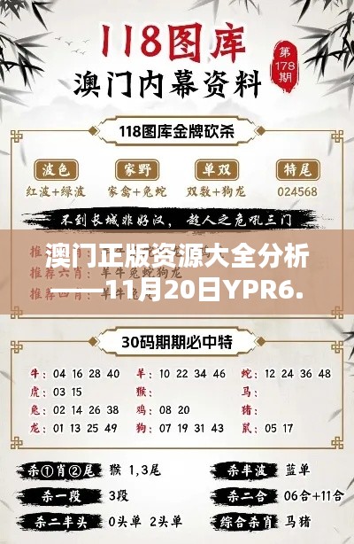 澳门正版资源大全分析——11月20日YPR6.12.83原创版实地数据