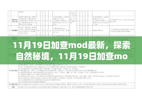 11月19日加查mod最新之旅，自然秘境探索，寻找内心的宁静与欢笑