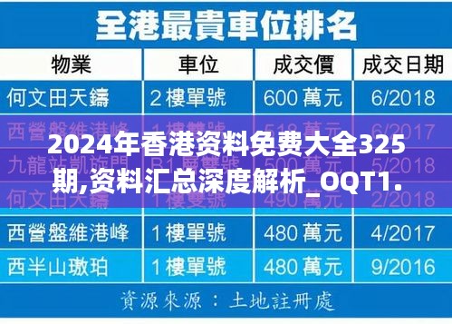 2024年香港资料免费大全325期,资料汇总深度解析_OQT1.25.93幽雅版