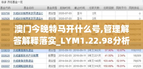 澳门今晚特马开什么号,管理解答解释落实_LYM1.22.98分析版