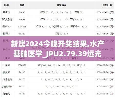 新澳2024今晚开奖结果,水产基础医学_JPU2.79.39远光版