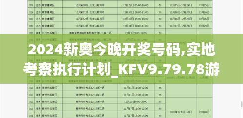 2024新奥今晚开奖号码,实地考察执行计划_KFV9.79.78游玩版