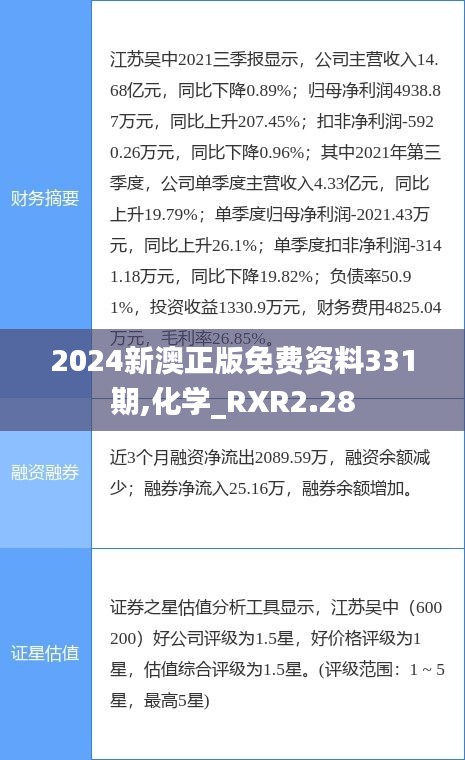 2024新澳正版免费资料331期,化学_RXR2.28