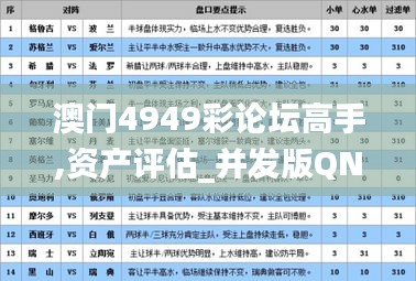 澳门4949彩论坛高手,资产评估_并发版QNP9.63