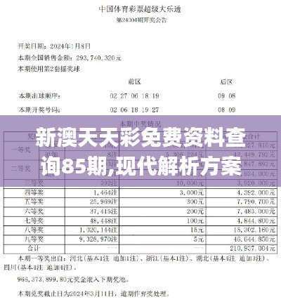 新澳天天彩免费资料查询85期,现代解析方案执行_精密版AEL9.79