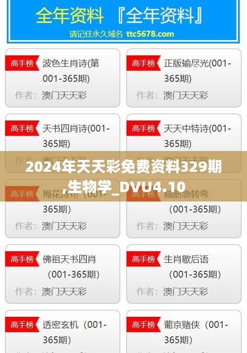 2024年天天彩免费资料329期,生物学_DVU4.10