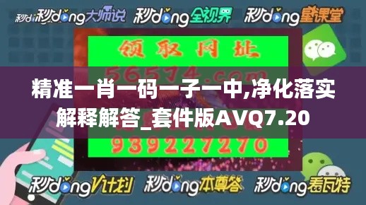 精准一肖一码一子一中,净化落实解释解答_套件版AVQ7.20