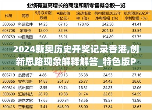 2024新奥历史开奖记录香港,创新思路现象解释解答_特色版PIJ7.18