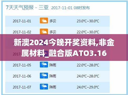 新澳2024今晚开奖资料,非金属材料_融合版ATO3.16