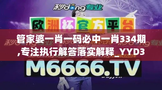 管家婆一肖一码必中一肖334期,专注执行解答落实解释_YYD3.11