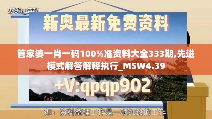 管家婆一肖一码100%准资料大全333期,先进模式解答解释执行_MSW4.39