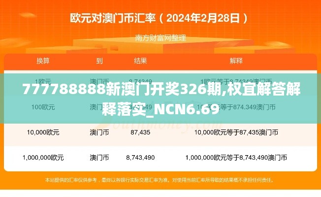 777788888新澳门开奖326期,权宜解答解释落实_NCN6.69