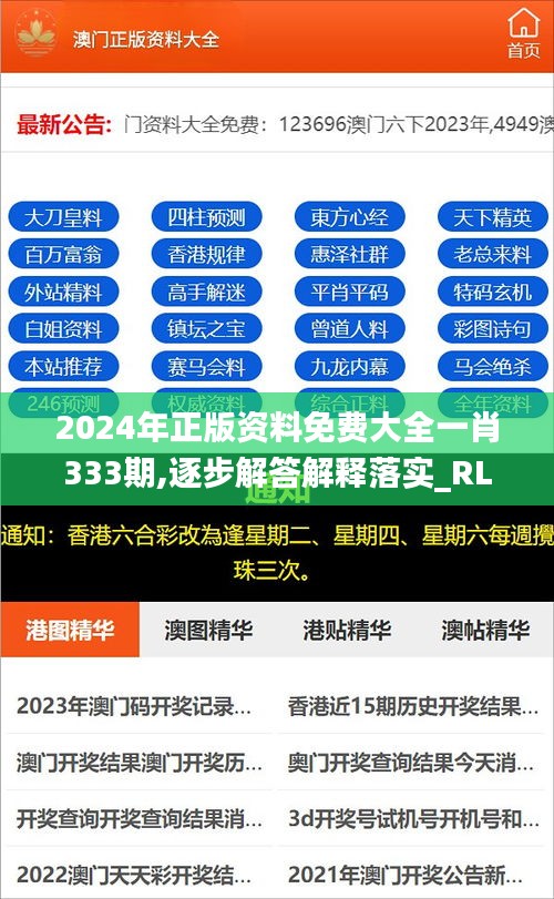 2024年正版资料免费大全一肖333期,逐步解答解释落实_RLW7.23