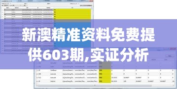 新澳精准资料免费提供603期,实证分析详细枕_MDM15.8