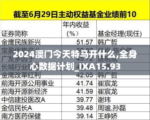 2024澳门今天特马开什么,全身心数据计划_IXA15.93