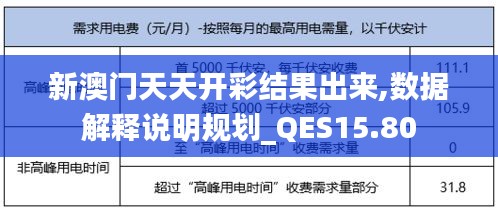 新澳门天天开彩结果出来,数据解释说明规划_QES15.80