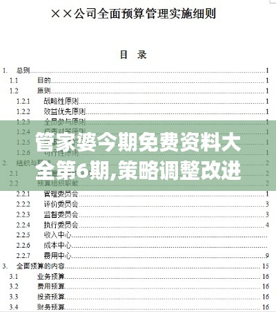 管家婆今期免费资料大全第6期,策略调整改进_XBL15.99