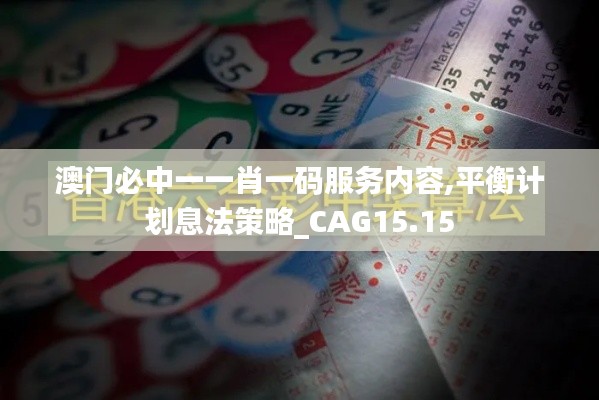 澳门必中一一肖一码服务内容,平衡计划息法策略_CAG15.15