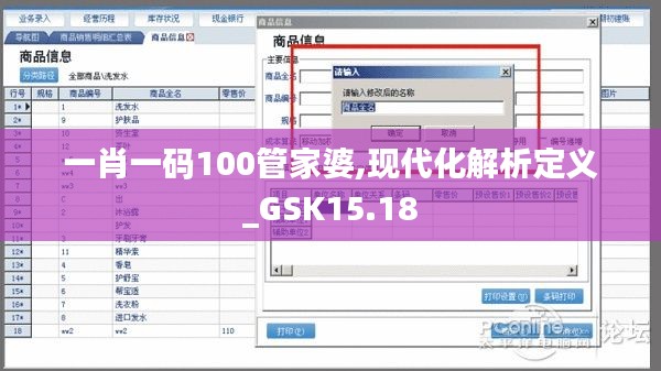 一肖一码100管家婆,现代化解析定义_GSK15.18