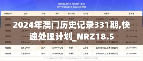 2024年澳门历史记录331期,快速处理计划_NRZ18.5