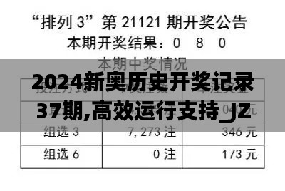 2024新奥历史开奖记录37期,高效运行支持_JZY15.87