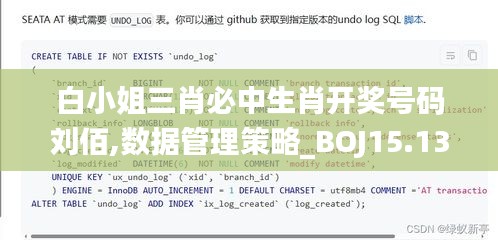 白小姐三肖必中生肖开奖号码刘佰,数据管理策略_BOJ15.13
