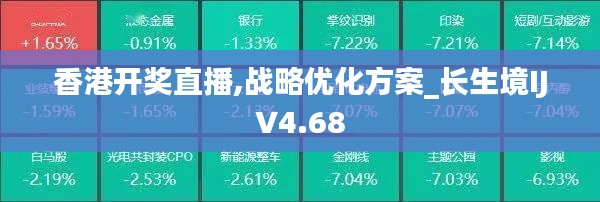 香港开奖直播,战略优化方案_长生境IJV4.68