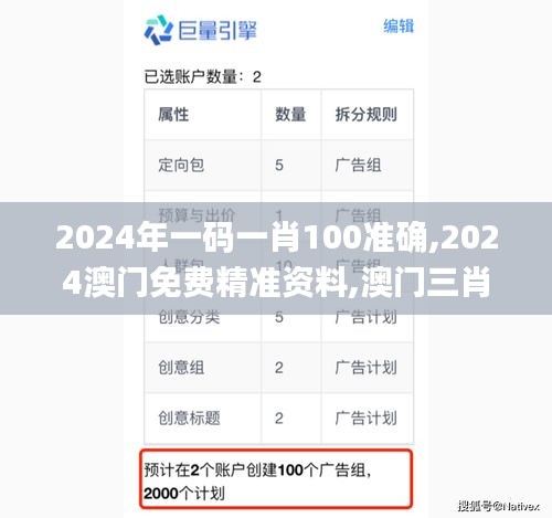 2024年一码一肖100准确,2024澳门免费精准资料,澳门三肖三码精准100%,新澳门彩,推动策略优化_亲和版OUR1.90