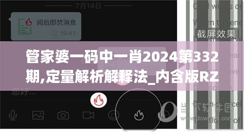 管家婆一码中一肖2024第332期,定量解析解释法_内含版RZE11.16