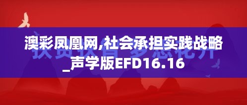 澳彩凤凰网,社会承担实践战略_声学版EFD16.16