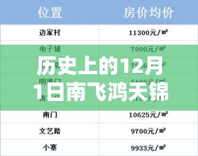 12月1日南飞鸿天锦房价测评介绍，历史房价回顾与最新动态