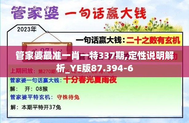 管家婆最准一肖一特337期,定性说明解析_YE版87.394-6