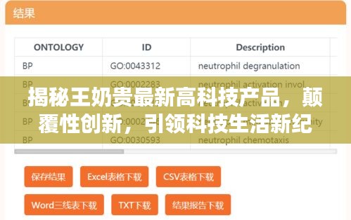 王奶贵最新高科技产品揭秘，颠覆性创新引领科技生活新纪元