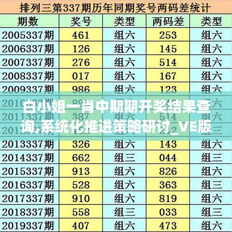 白小姐一肖中期期开奖结果查询,系统化推进策略研讨_VE版58.662