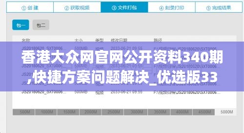 香港大众网官网公开资料340期,快捷方案问题解决_优选版33.246-8