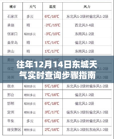 东城天气实时查询步骤指南，历年12月14日天气查询指南