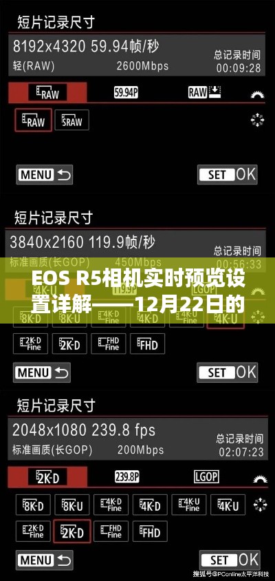 EOS R5相机实时预览设置详解，最新指南与要点解析