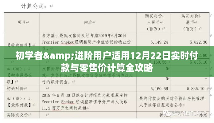 初学者与进阶用户指南，12月22日实时付款与零售价计算全攻略