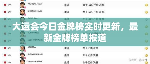 大运会今日金牌榜实时更新，最新金牌榜单报道