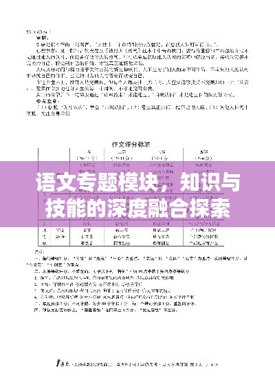 语文专题模块，知识与技能的深度融合探索